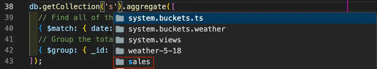 Get collection autocomplete